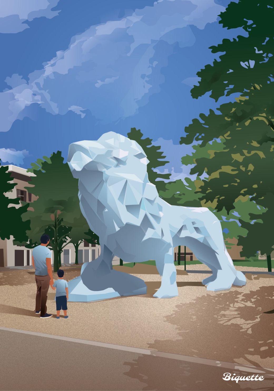 Affiche Lion Bleu place Stalingrad