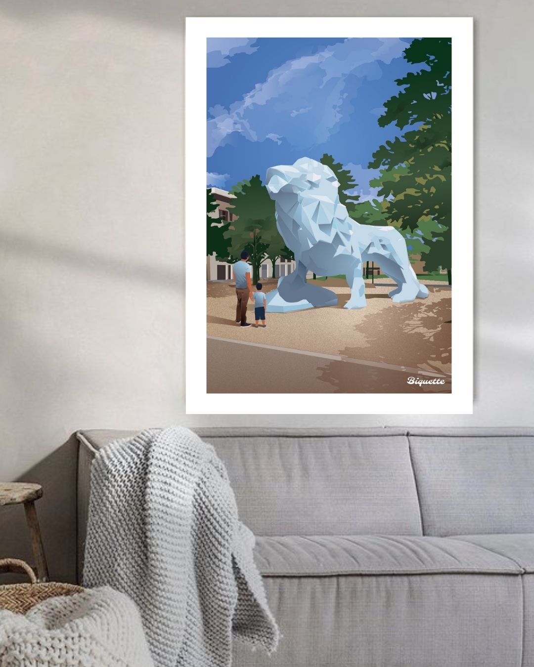 Affiche Lion Bleu place Stalingrad